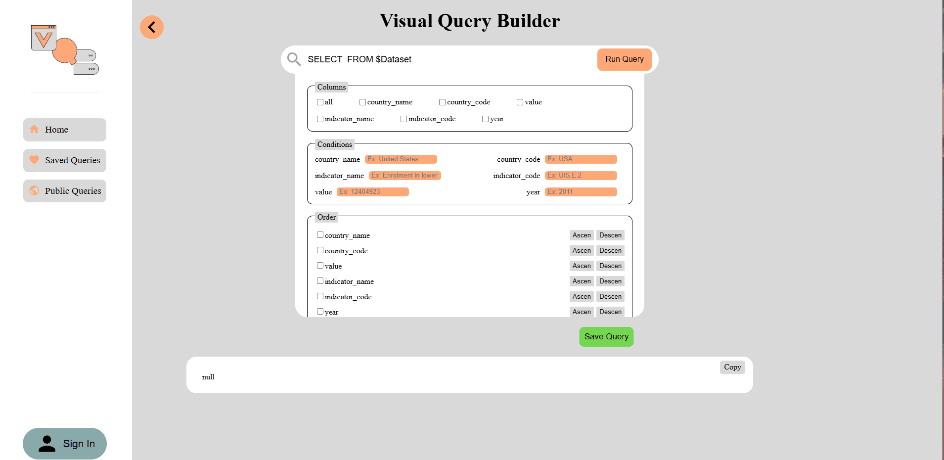 Visual Query Builder